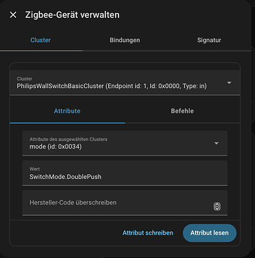 ZHA - Wandschalter Modul - Mode